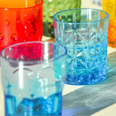 Set of 6 Blue Acrylic Water Glasses - Crystal Touch - Baci Milano